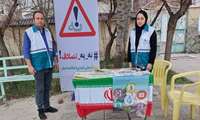 برپایی میز خدمت شبکه بهداشت در مصلی نماز جمعه شهرستان
